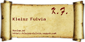 Kleisz Fulvia névjegykártya